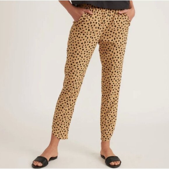 Marine Layer Pants - Marine Layer Allison Tulip Hem Cheetah Print Pant Size Medium